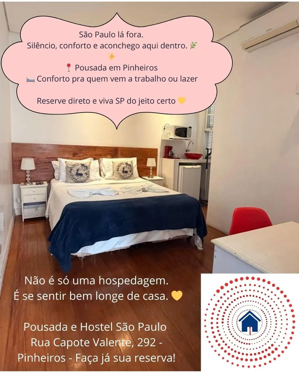 Área comum aconchegante do hostel em Pinheiros São Paulo