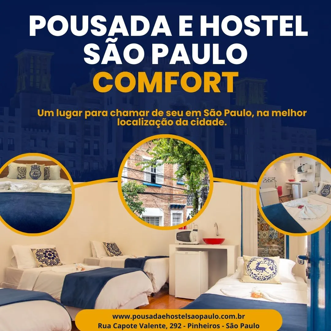 Fachada da pousada e hostel econômico em São Paulo - Unidade Comfort, Rua Capote Valente 292 Pinheiros